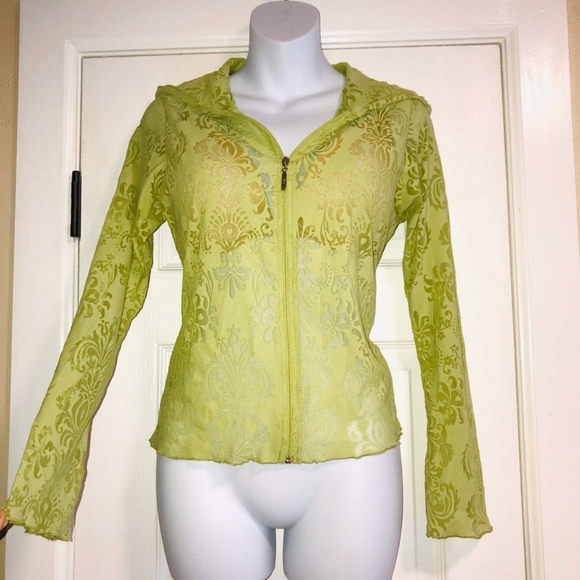 Vine Street SHEER LACE HOODED Jacket Sm - Picture 2 of 6